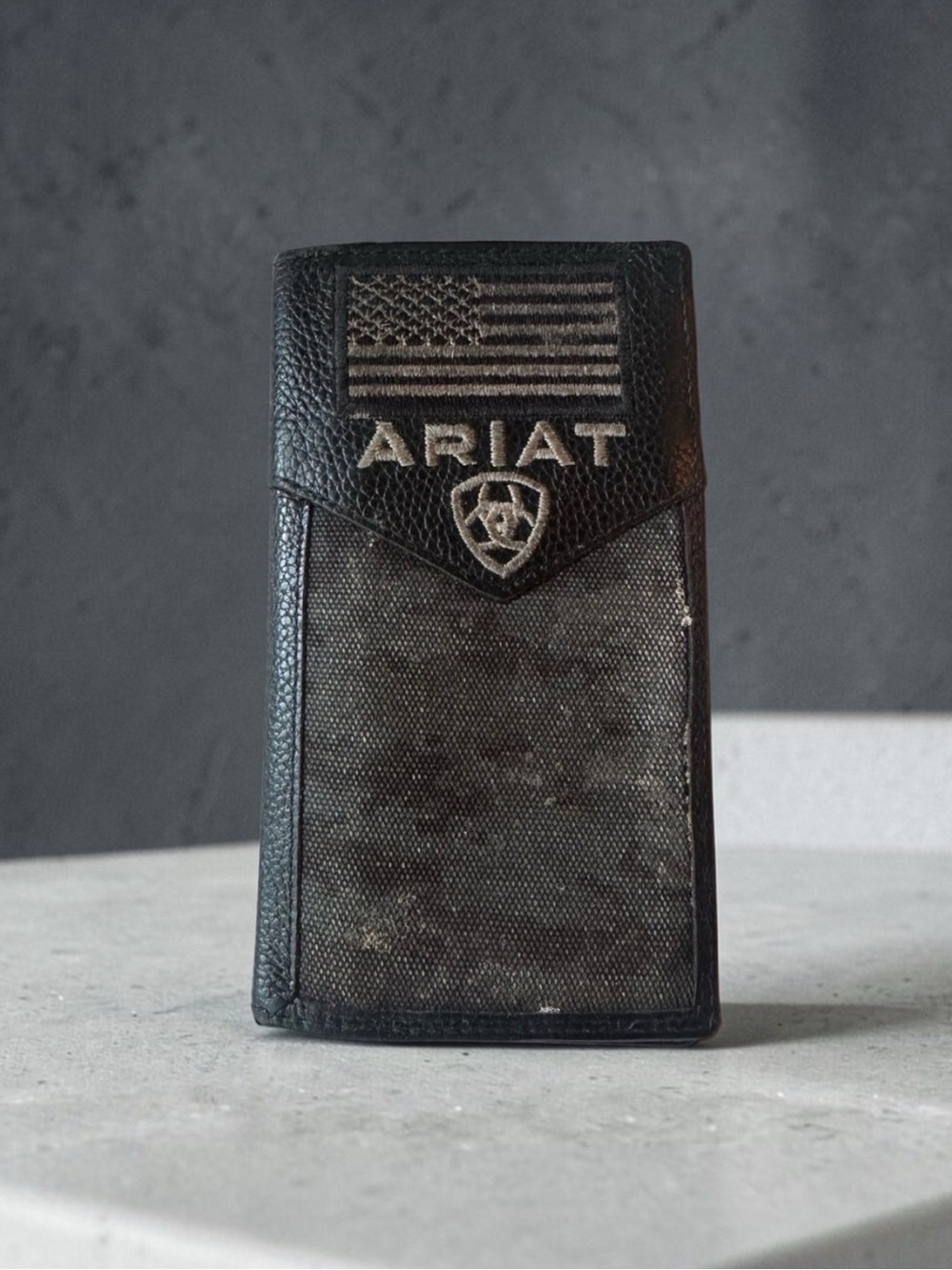 Ariat Rodeo Wallet/Checkbook Cover - Black US Flag Camo